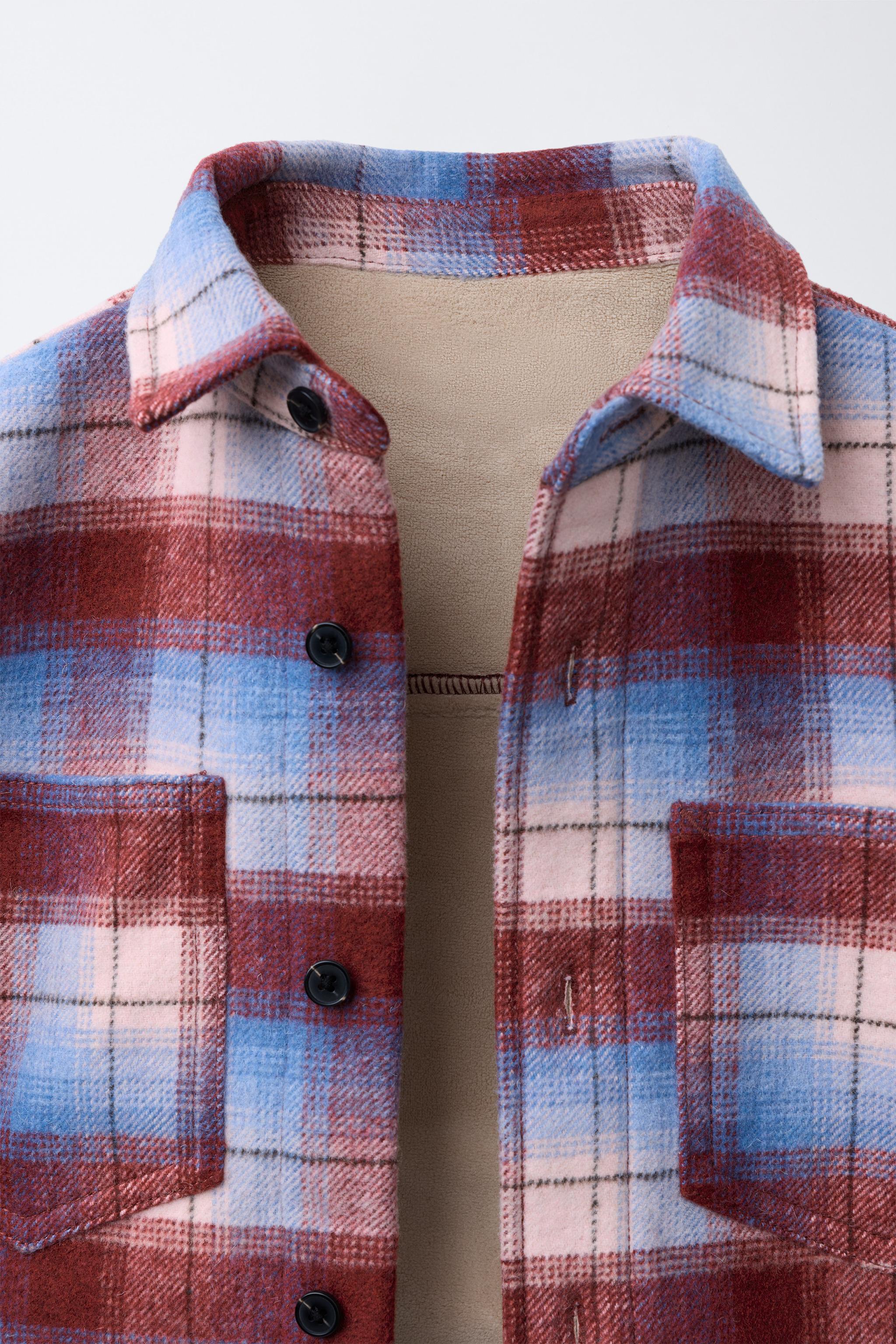 PLAID FLEECE LINED OVERSHIRT